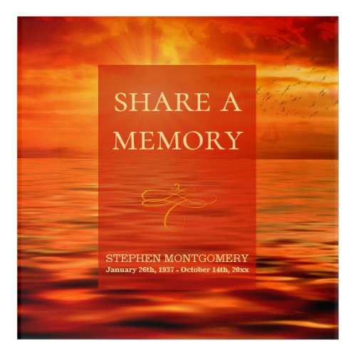 Share a Memory Sunset Ocean Life Celebration Acrylic Print