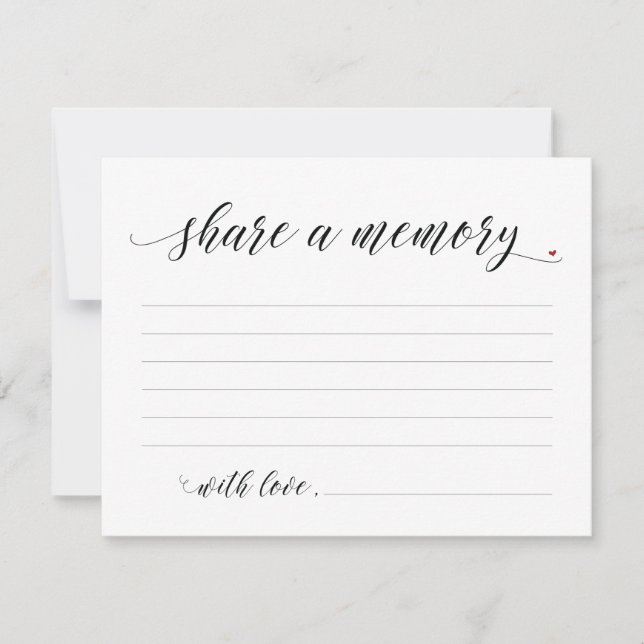 Share A Memory Sympathy, Memorial Note Card (Front)