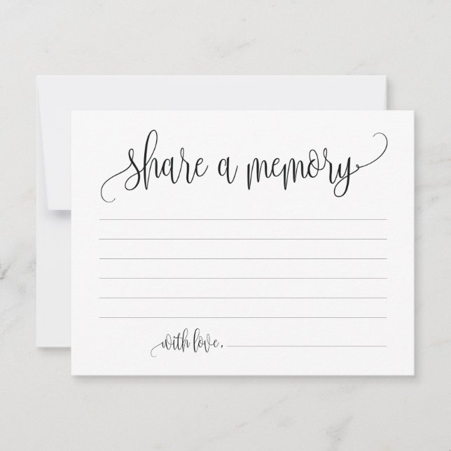 Share A Memory Sympathy, Memorial Note Card (Front)