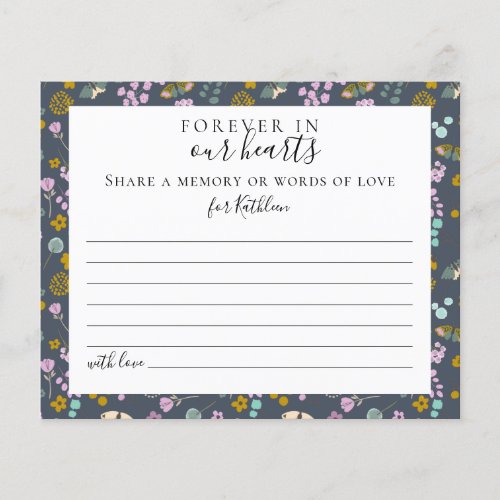 Share a Memory Wildflower Funeral Attendance Card