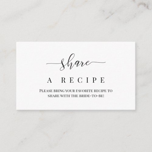 Share a Recipe Enclosure Card