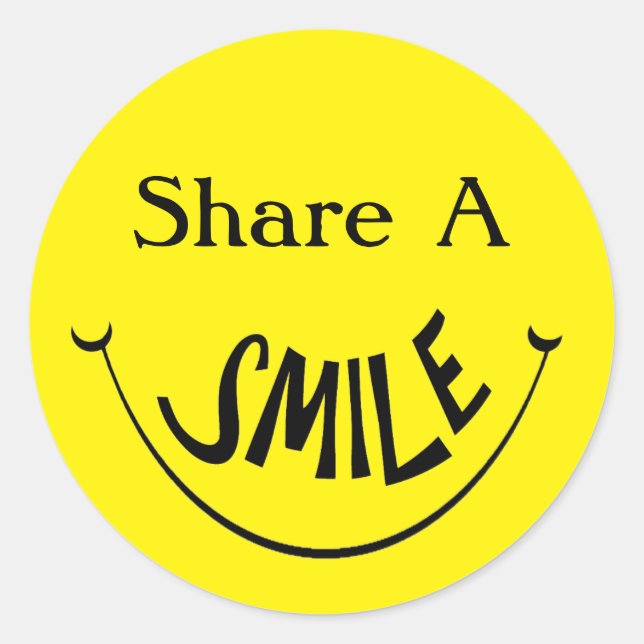 Share A Smile Classic Round Sticker (Front)