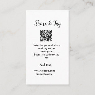 Share and tag on Instagram scan QR add website