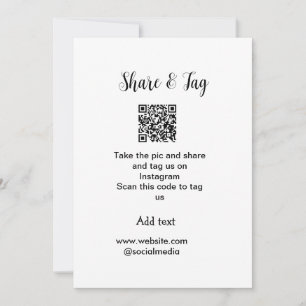 Share and tag on Instagram scan QR add website  Holiday Card