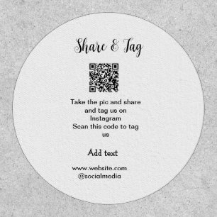Share and tag on Instagram scan QR add website Patch