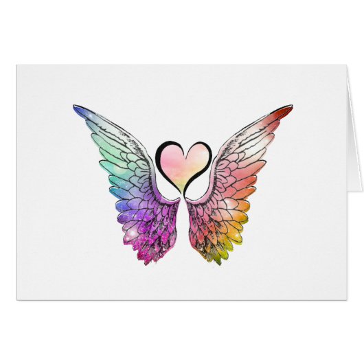 Share - Angel Wings and Heart Cards (Front Horizontal)