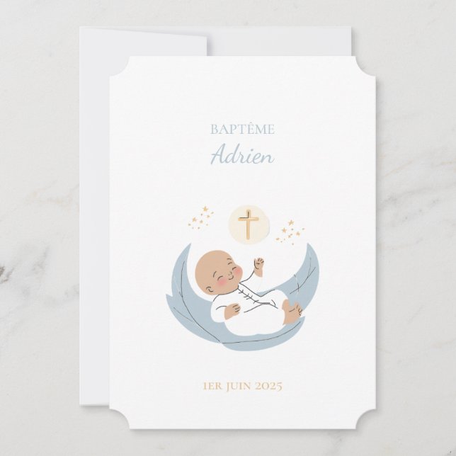 Share Baptism Adrien Invitation (Front)