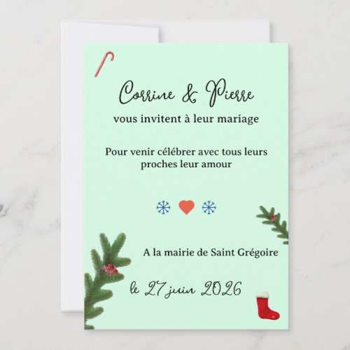 Share Christmas theme wedding Invitation