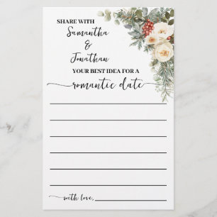 Share Date Idea Winter Bridal Shower Game Card Flyer