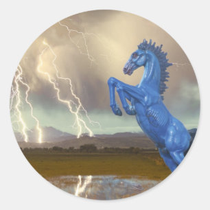 Share Favorite DIA Mustang Bronco Lightning Stor Classic Round Sticker