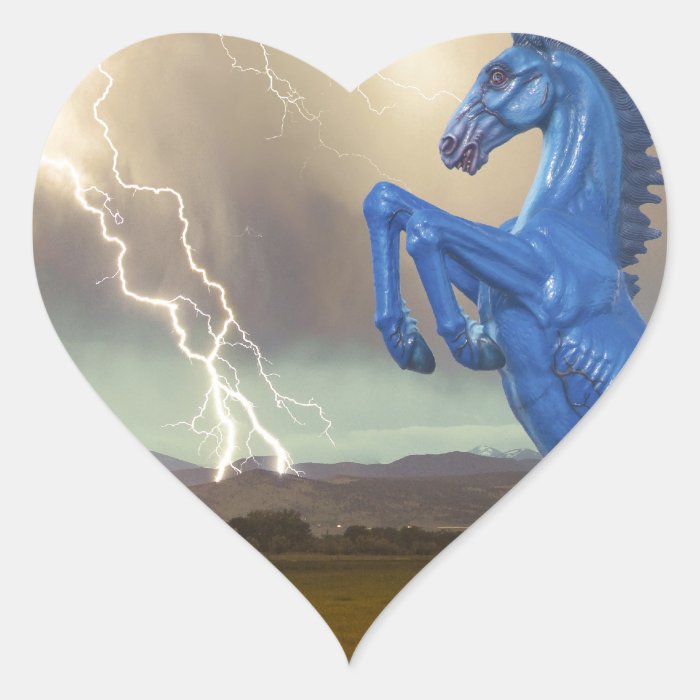 Share Favorite DIA Mustang Bronco Lightning Stor Heart Sticker