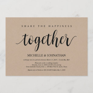 Share happiness Wedding Elopement Invitation card