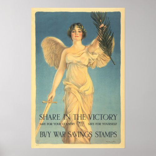 Share in the Victory Buy US War Savings Stamps Poster