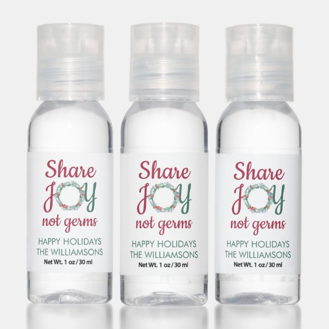 Share Joy not Germs Personalized Christmas Hand Sanitizer (Set)