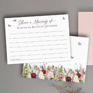 Share Memory Floral Butterfly Celebration of Life Enclosure Card