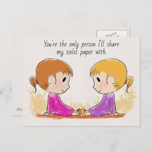 Share My Toilet Paper Cute Funny Postcard