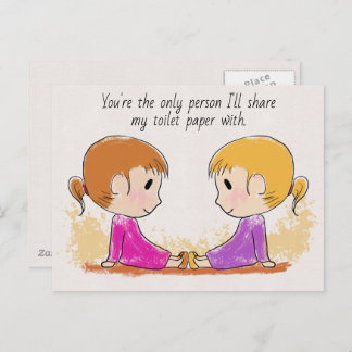 Share My Toilet Paper Cute Funny Postcard