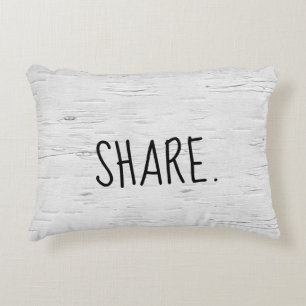 SHARE Text On Birch Tree Accent Pillow