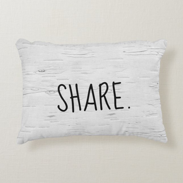 SHARE Text On Birch Tree  Accent Pillow (Front)