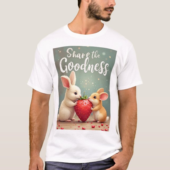 Share the Goodness – Dreamy Rabbit & Hamster  T-Shirt (Front)