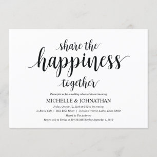 Share the happiness wed Rehearsal Dinner invites