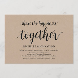 Share the happiness Wedding Elopement Invites