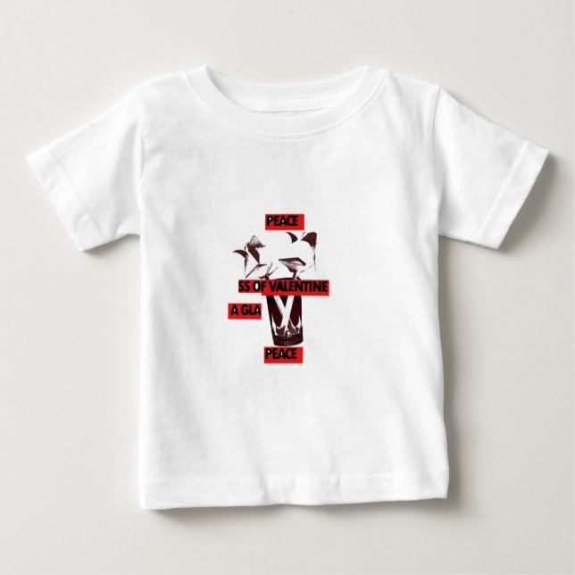 Share the Love: A Glass of Valentine Peace Art  Baby T-Shirt (Front)