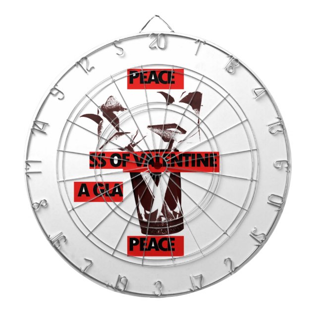 Share the Love: A Glass of Valentine Peace Art  Dart Board (Front)