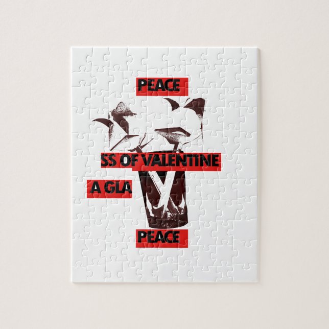 Share the Love: A Glass of Valentine Peace Art  Jigsaw Puzzle (Vertical)