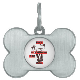 Share the Love: A Glass of Valentine Peace Art Pet Tag