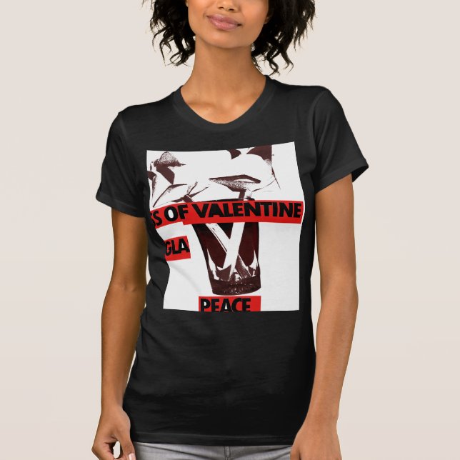 Share the Love: A Glass of Valentine Peace Art  T-Shirt (Front)