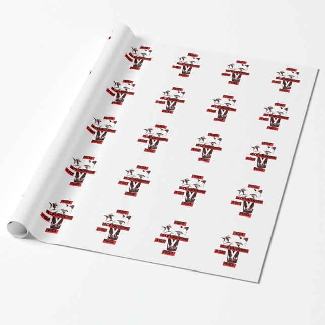 Share the Love: A Glass of Valentine Peace Art  Wrapping Paper (Unrolled)