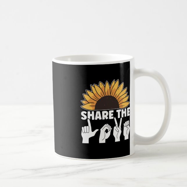 Share The Love ASL American Sign Language Awarenes Coffee Mug (Right)