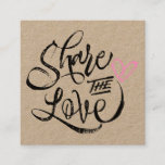 Share The Love Brown Kraft Black Script Typography Referral Card at Zazzle