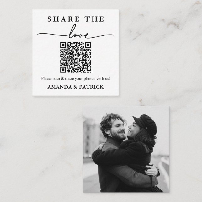 Share the Love Custom QR Code Wedding Card (Front/Back)