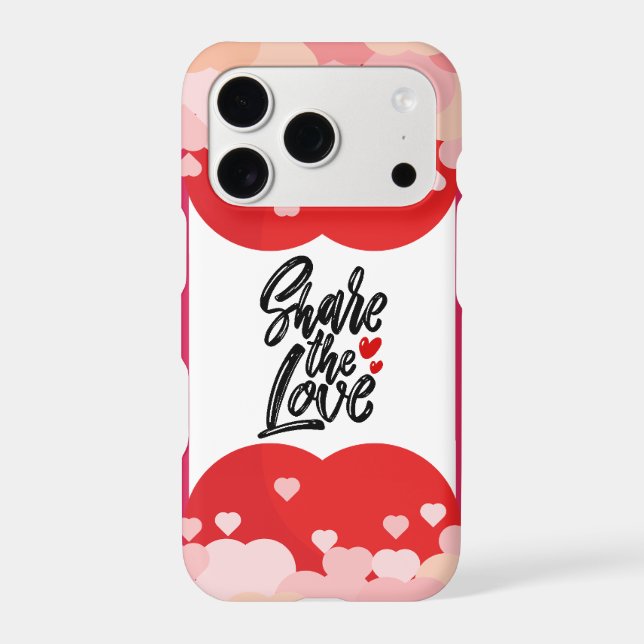 Share The Love Cute Heart Design iPhone Case (Back)