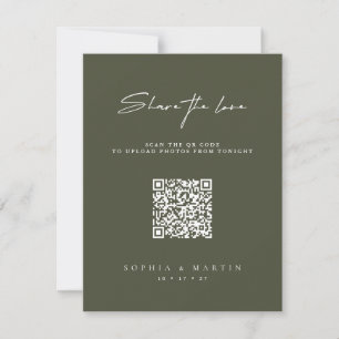 Share The Love Dark Green Wedding Enclosure Card