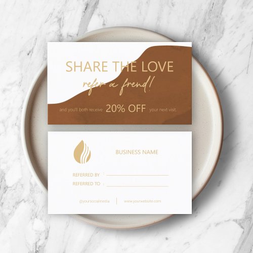 Share the Love Earthy Referral Card Design
