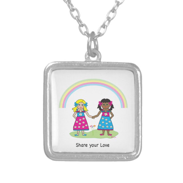 Share the Love - Equality for All Silver Plated Necklace (Front)