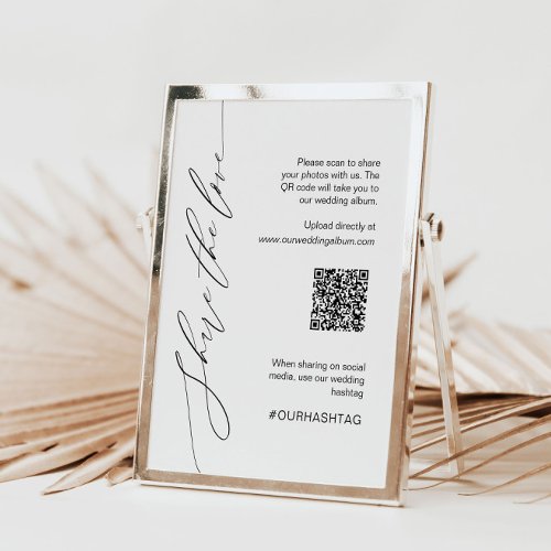 Share the Love Hashtag Sign Template with QR code Table Number