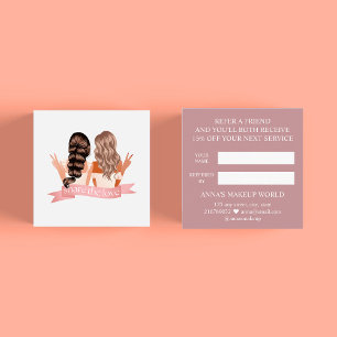 Share the Love Makeup Artist Beauty Salon Hair  Referral Card