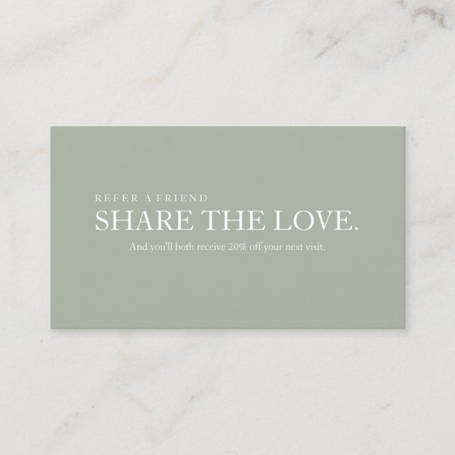 Share the Love Minimal Gray Referral Card (Front)