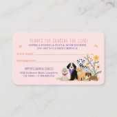 Share The Love Pet Family Pet Care & Grooming Pink Business Card (Back)