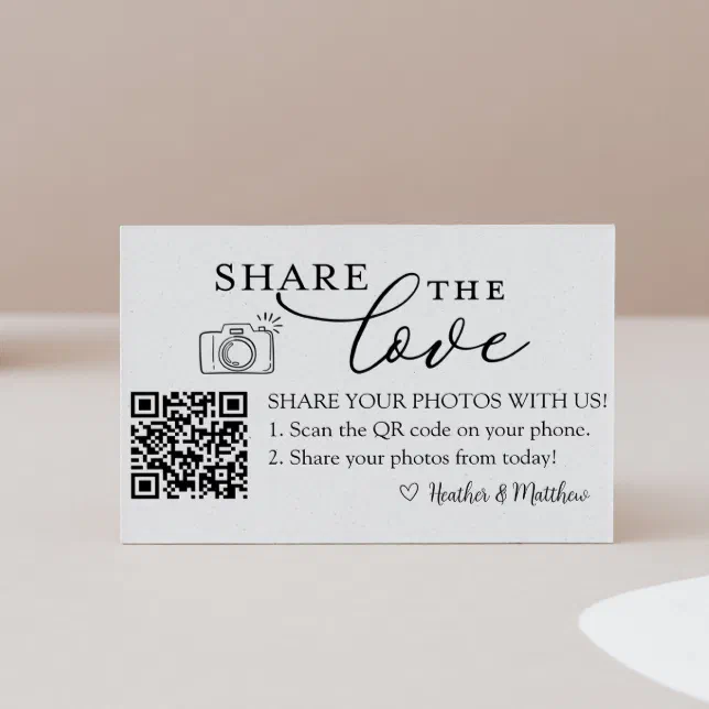 Share the Love Photo Album QR Code Enclosure Card | Zazzle