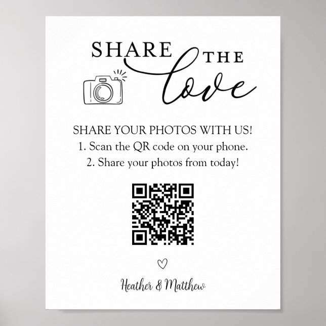 Share the Love Photo Album QR Code  Poster (Front)