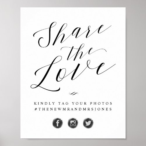 Share the Love Photo Hashtag Social Media Sign