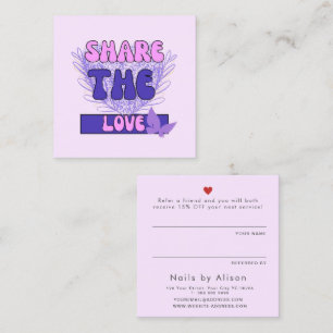 Share the love pink purple modern typography referral card