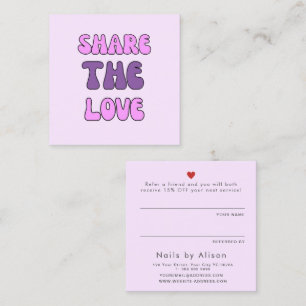 Share the love pink purple modern typography referral card