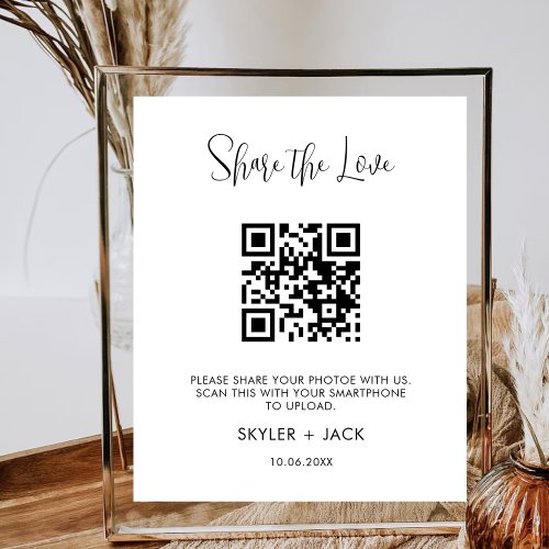 Share The Love QR Code Sharing App Weddding Photo Poster