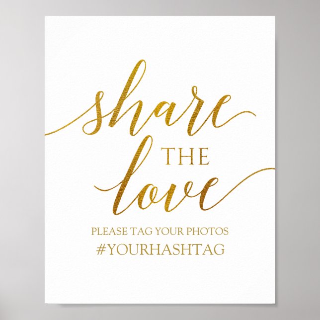 Share the Love | Romantic Calligraphy -Faux Foil Poster (Front)